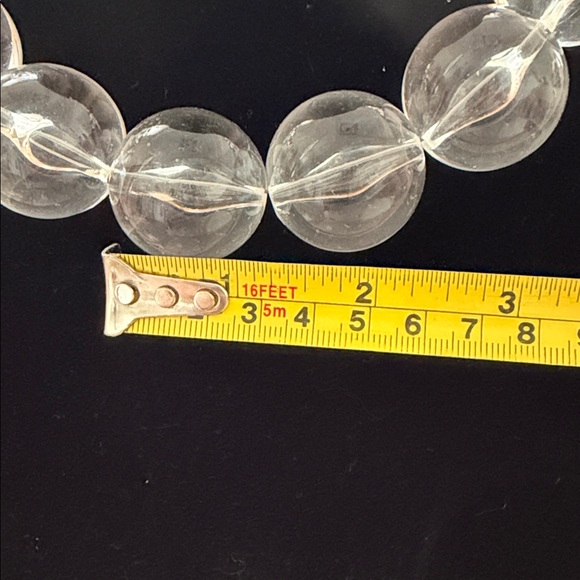 Clear Beaded Statement Necklace - Picture 4 of 8